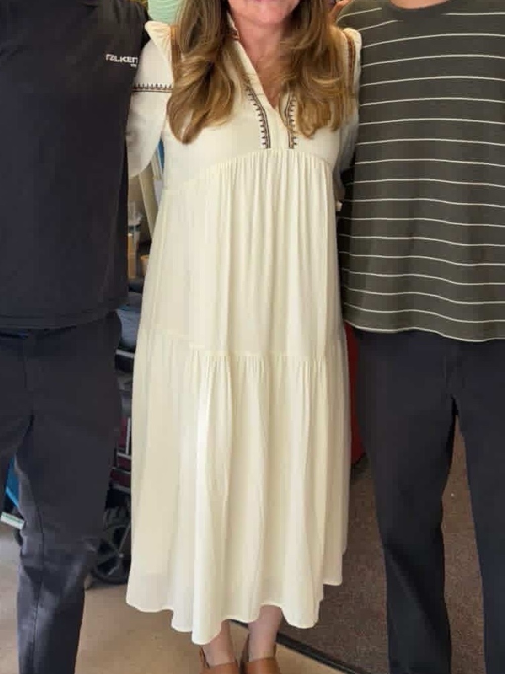 Ba&sh TUNIA off-white long (midi) dress